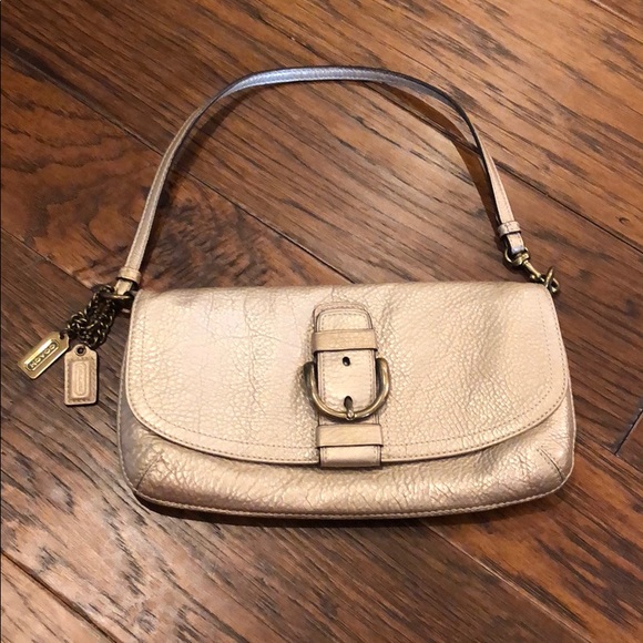 metallic gold coach purse